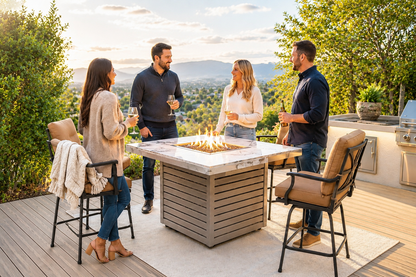 Jamaica Fire Table with fire-glass