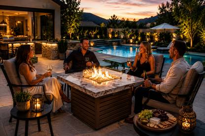 Jamaica Fire Table with fire-glass