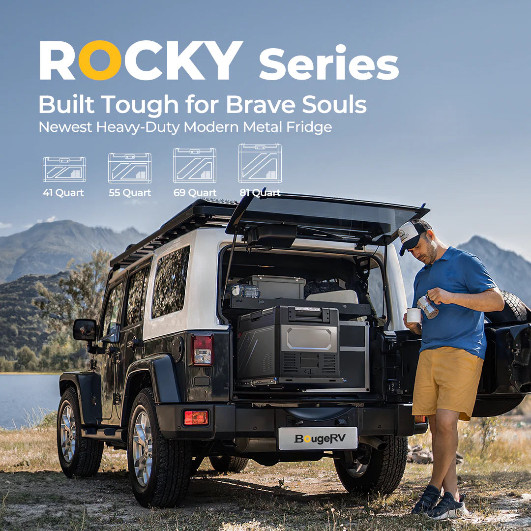 BougeRV Rocky 69QT Fridge + Battery