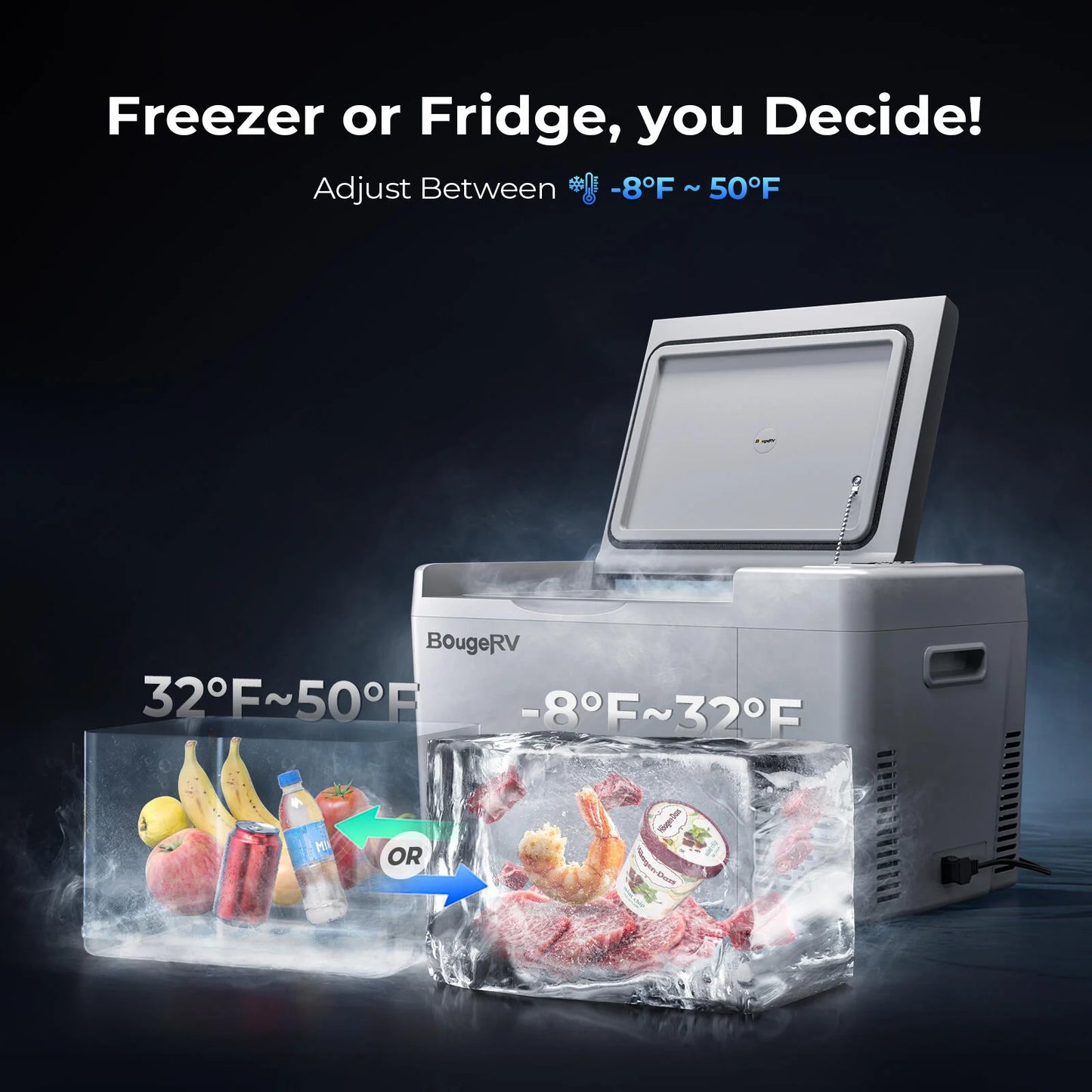 BougeRV 23 Quart Portable Fridge For Travel