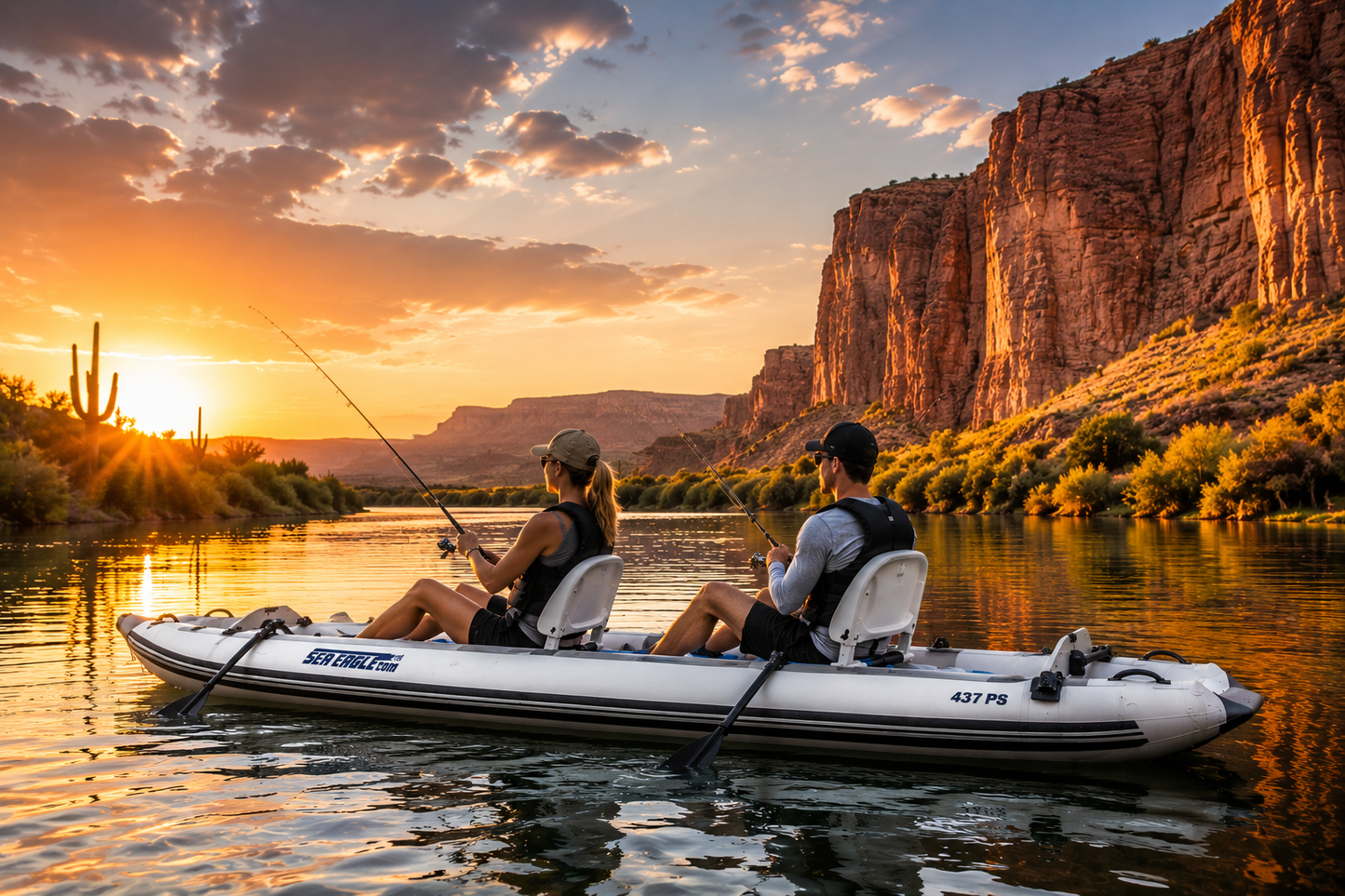 Paddleski™ Inflatable Boat - 2 Person Swivel Seat