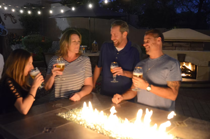 Entertainer Bar Gas Fire Pit Table