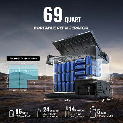 BougeRV Rocky 69QT Fridge + Battery