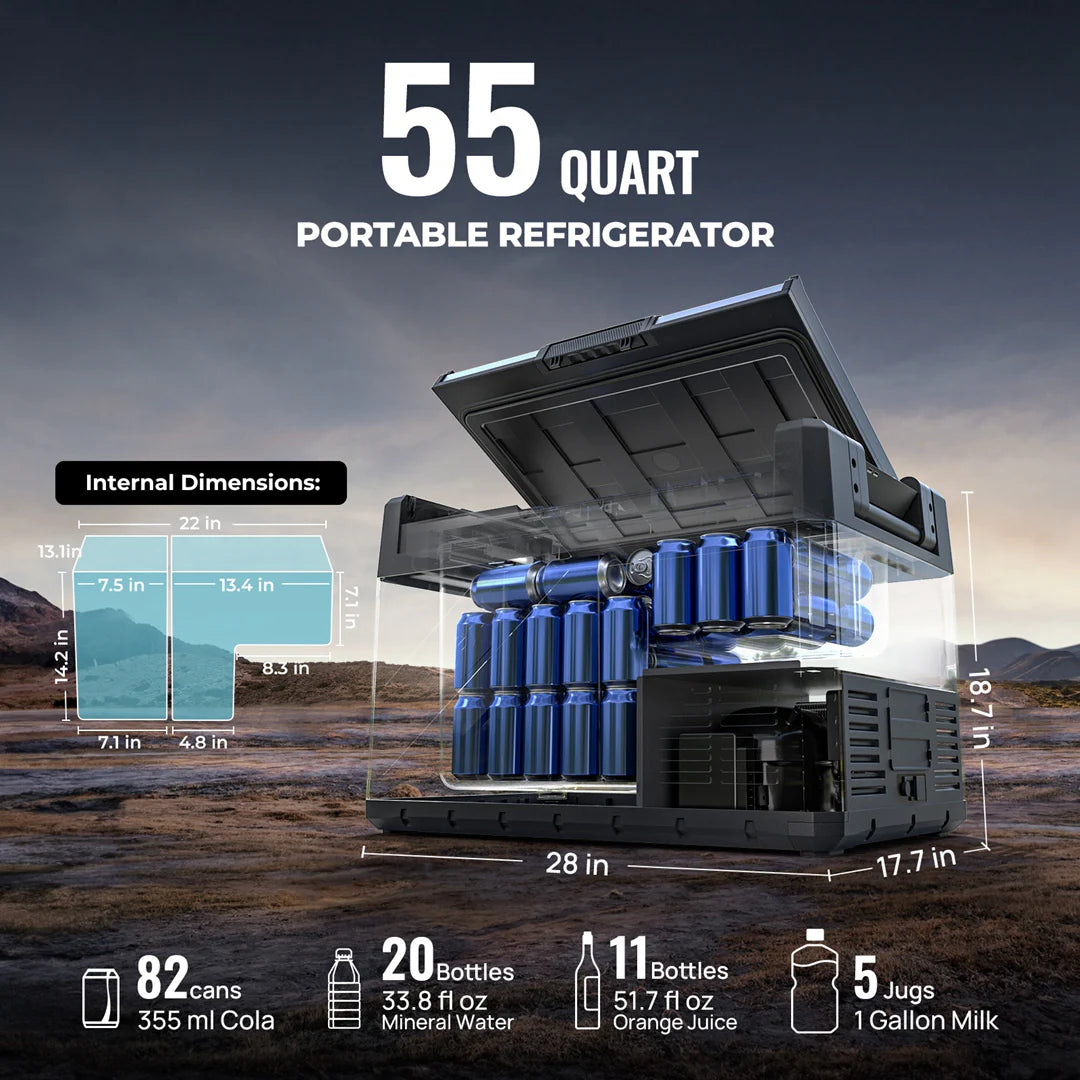 BougeRV Rocky 55QT Fridge + Battery