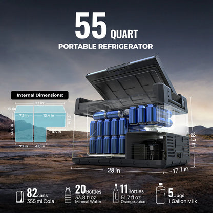 BougeRV Rocky 55QT Fridge + Battery