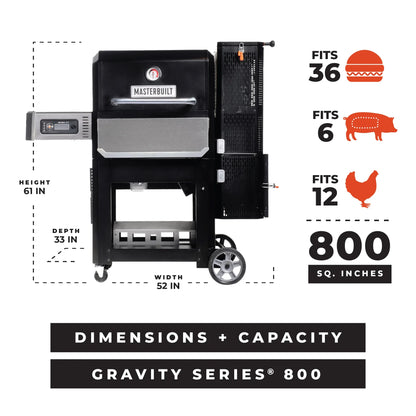 Masterbuilt Gravity 800 Griddle Grill + Smoker