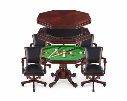 Kingston 48" Poker Table Set with 4 Arm Chairs