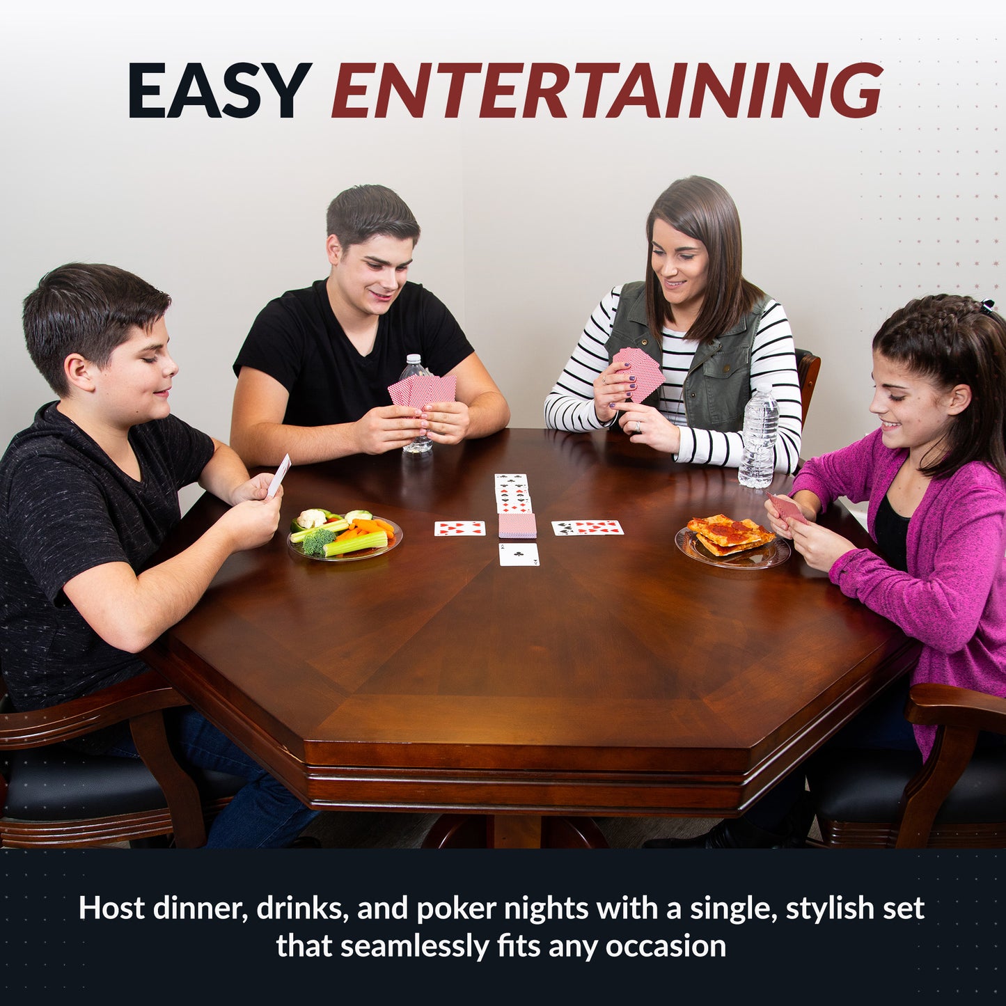 Kingston 48" Poker Table Set with 4 Arm Chairs