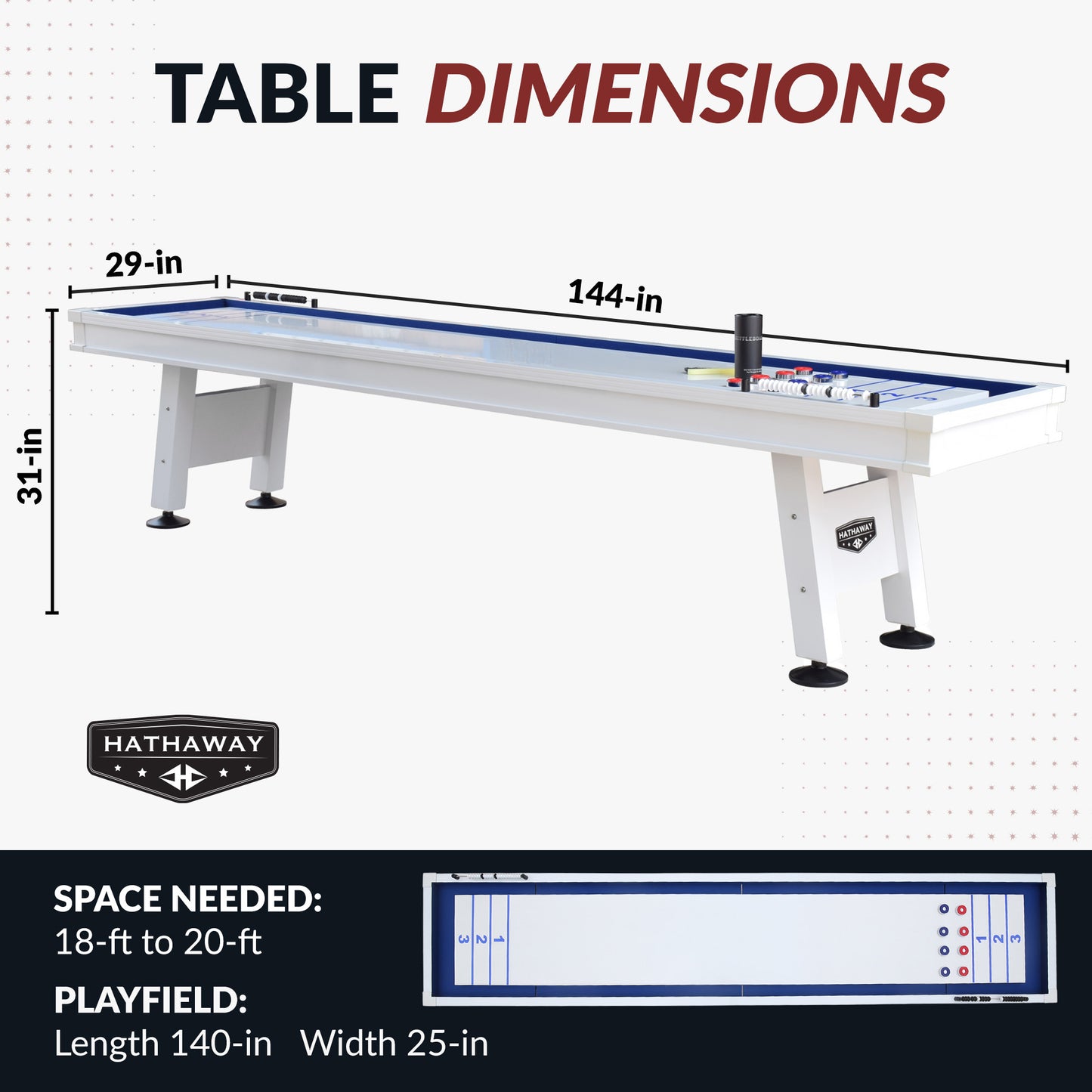 Crestline 12' Outdoor Shuffleboard Table
