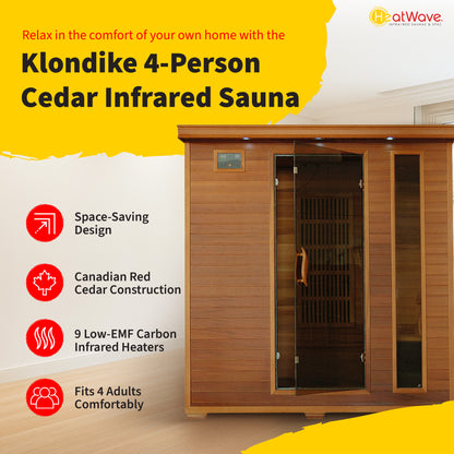 Klondike 4-Person Cedar Infrared Sauna