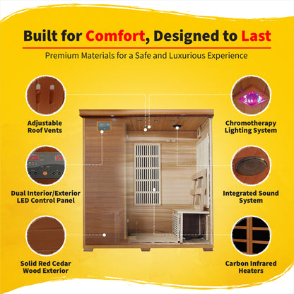 Klondike 4-Person Cedar Infrared Sauna