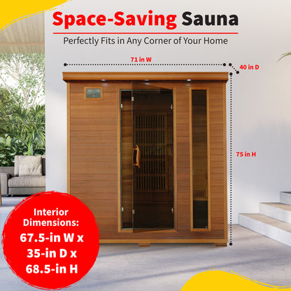 Klondike 4-Person Cedar Infrared Sauna