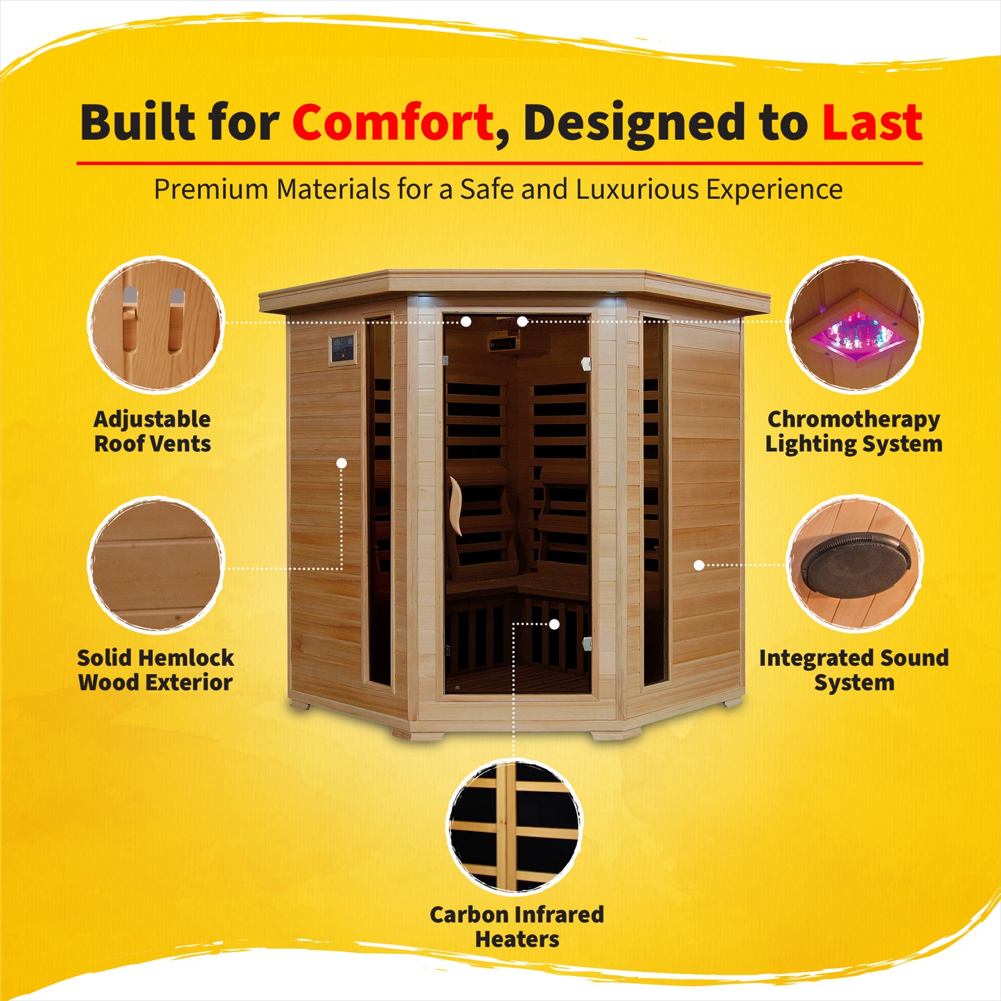 Tucson 4-Person Corner Infrared Sauna