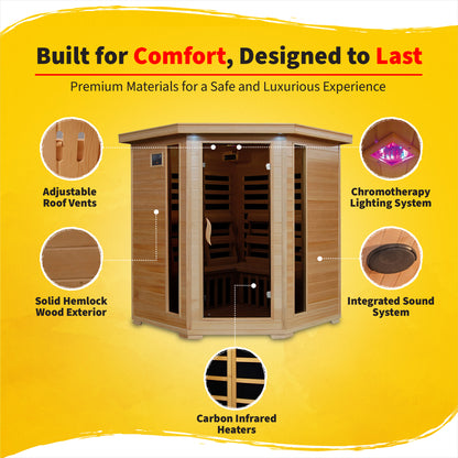 Tucson 4-Person Corner Infrared Sauna