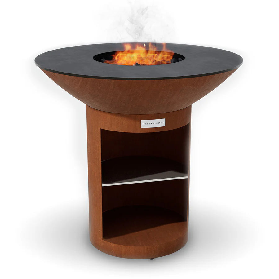 Arteflame Classic 40″ — Storage Base Flat-Top Grill & Fire Bowl 
