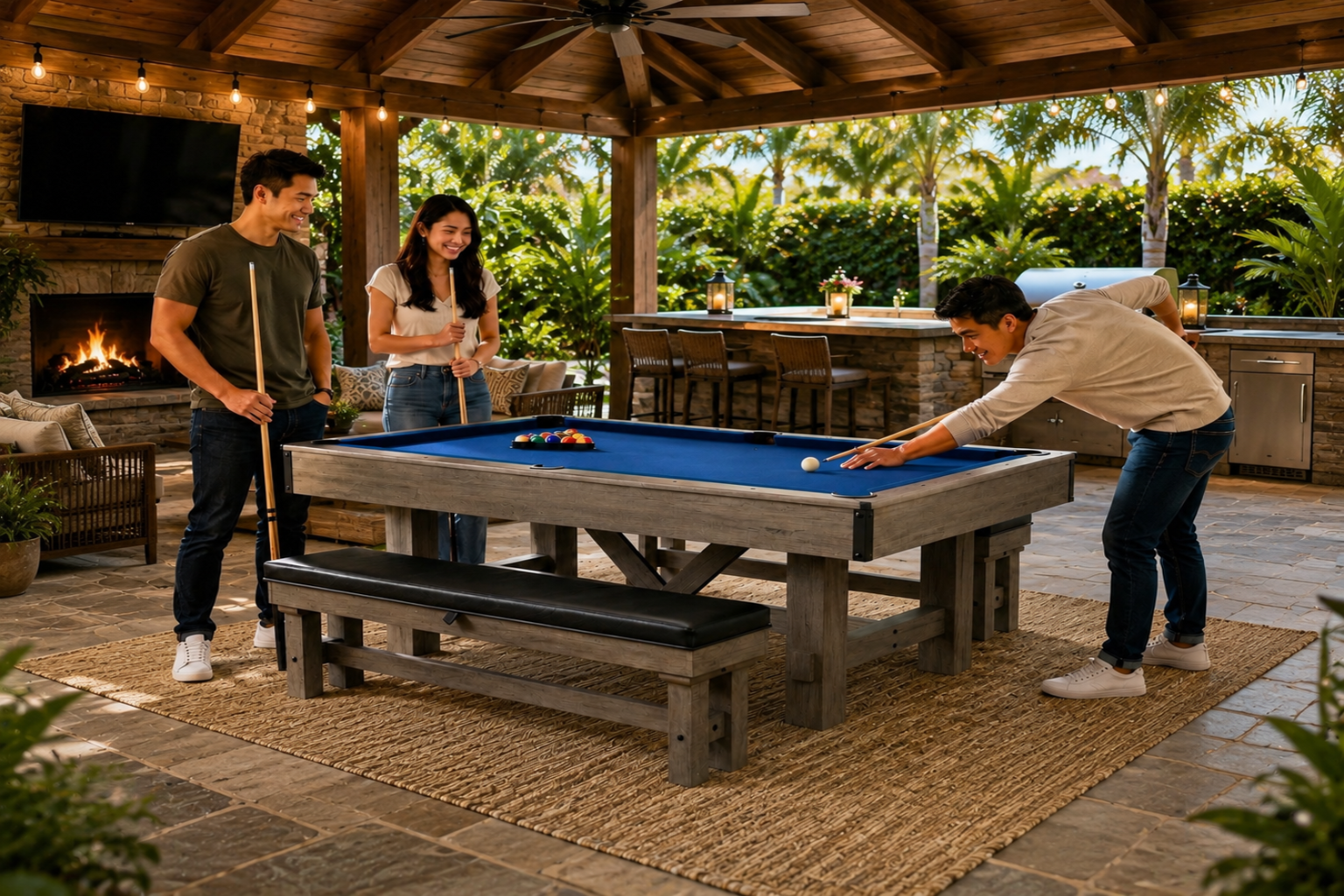Logan 7' Pool Table Combo Set – The Outdoor Lifestyle Store