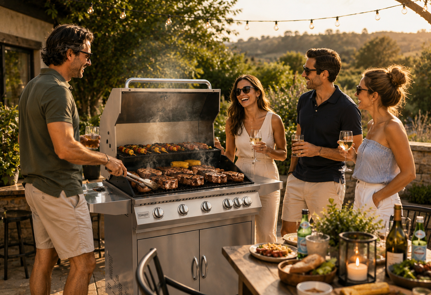 KoKoMo 40" 5 Burner Cart Grill
