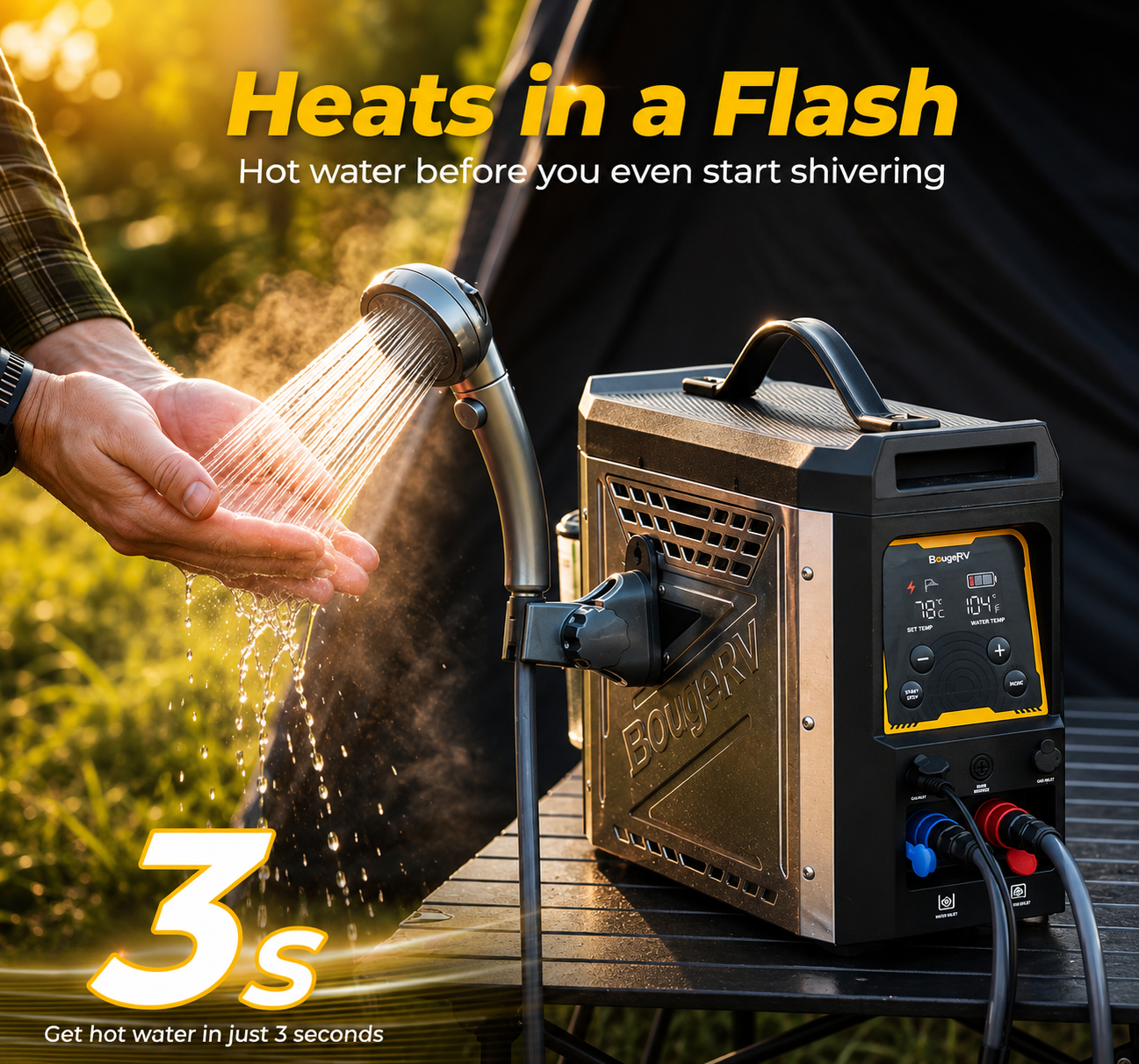 BougeRV Portable Camping Water Heater