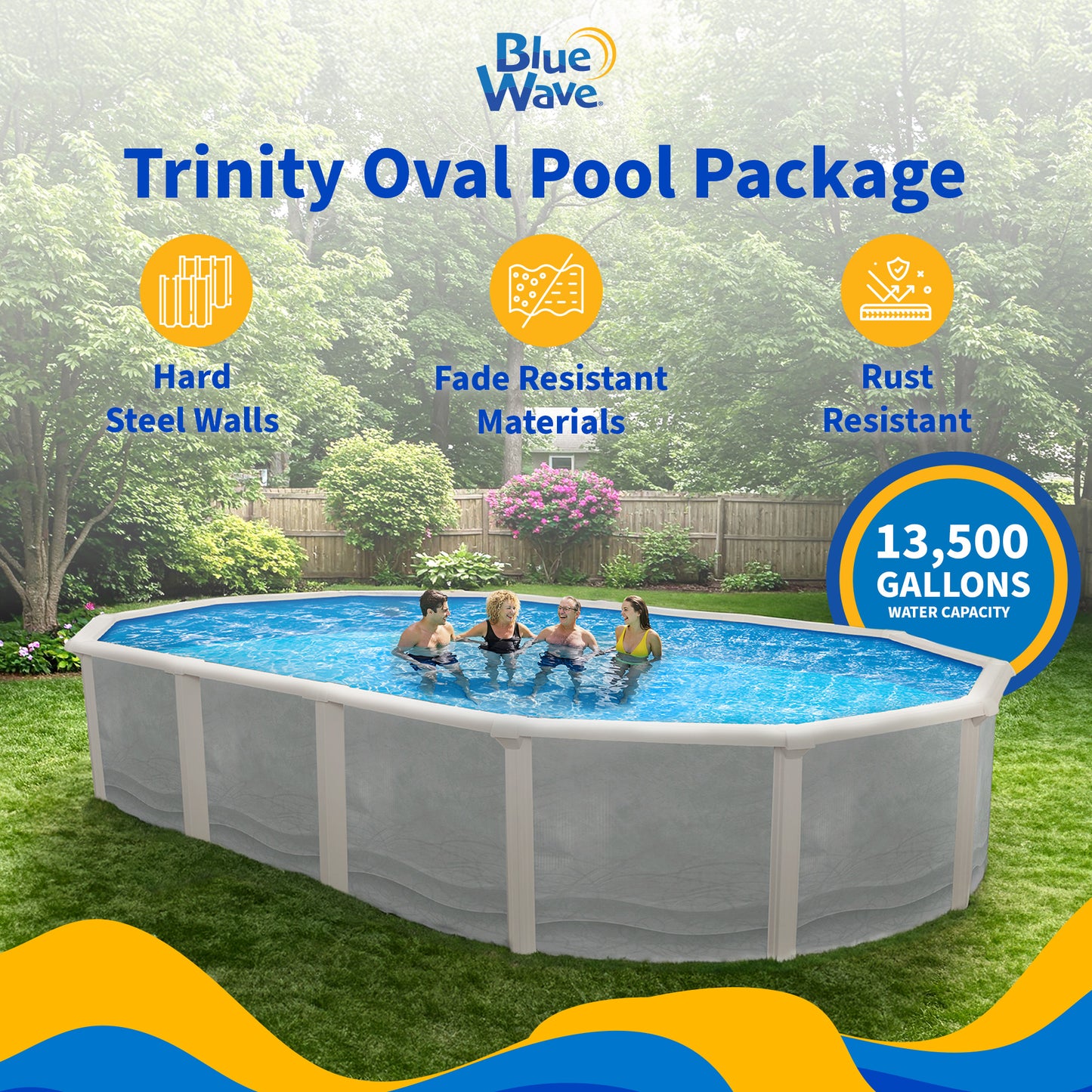 Blue Wave Trinity 18' x 33' Oval Pool