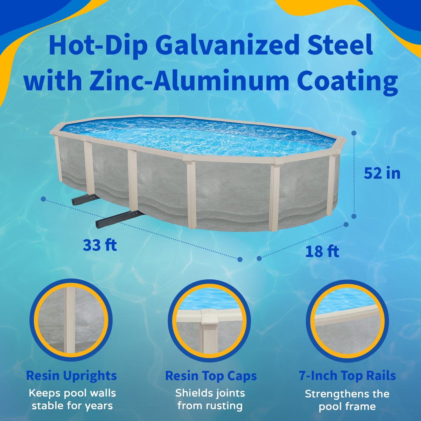 Blue Wave Trinity 18' x 33' Oval Pool