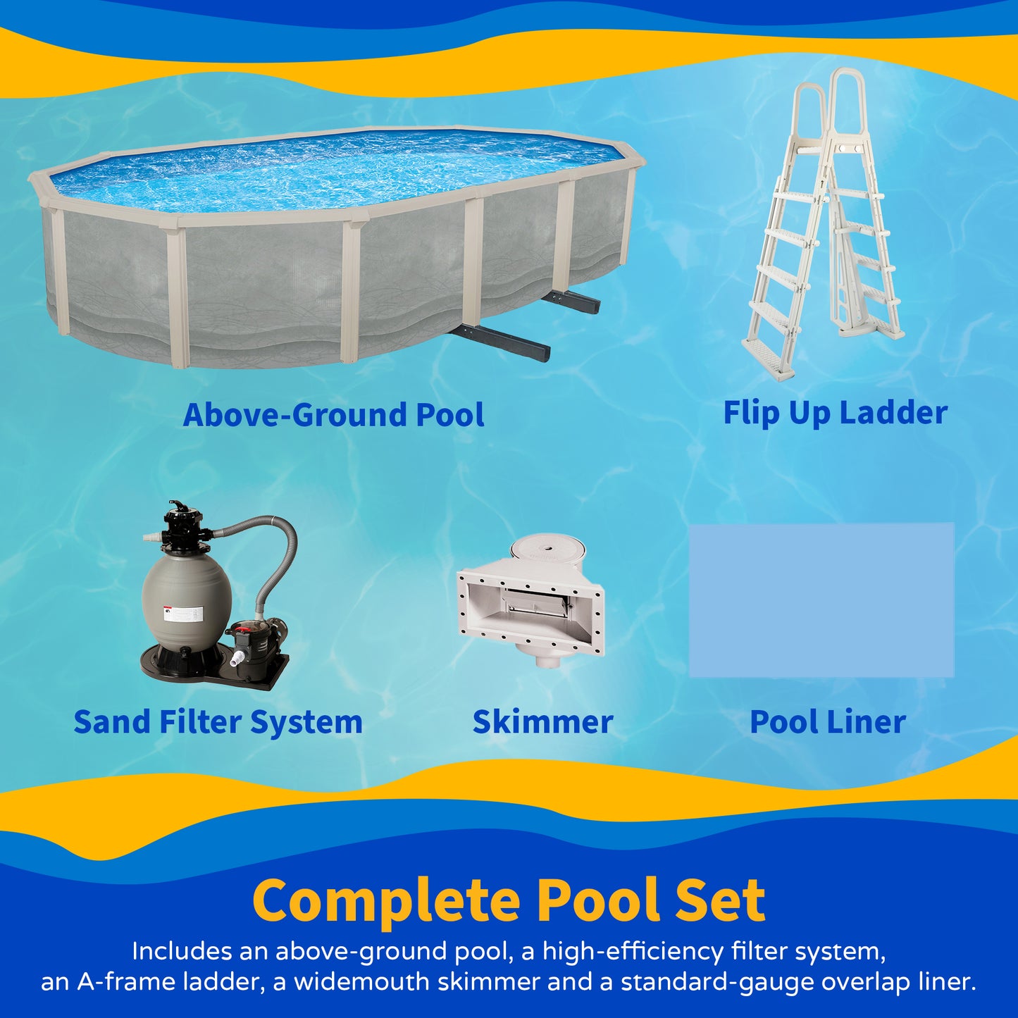 Blue Wave Trinity 18' x 33' Oval Pool