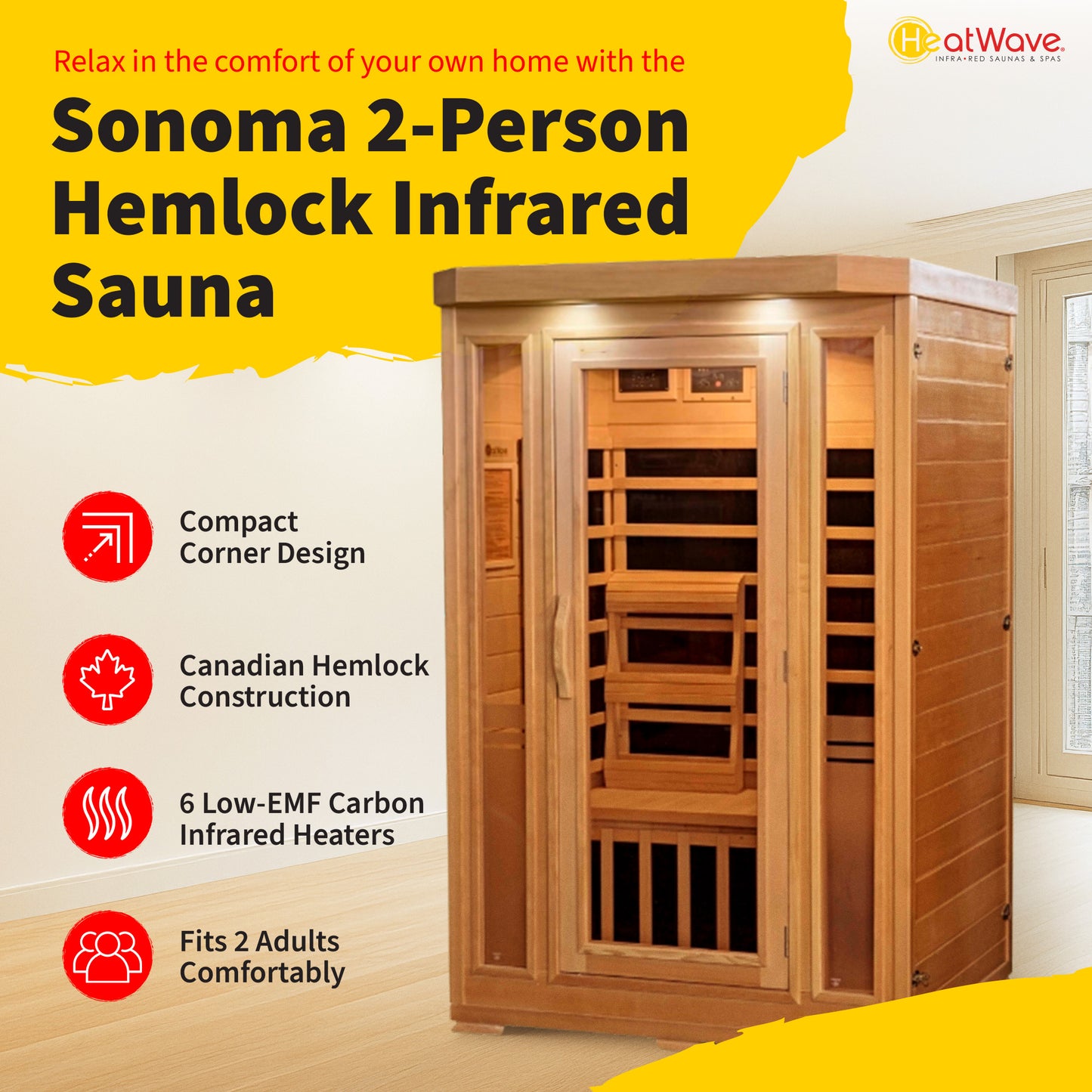 Sonoma 2-Person Infrared Sauna