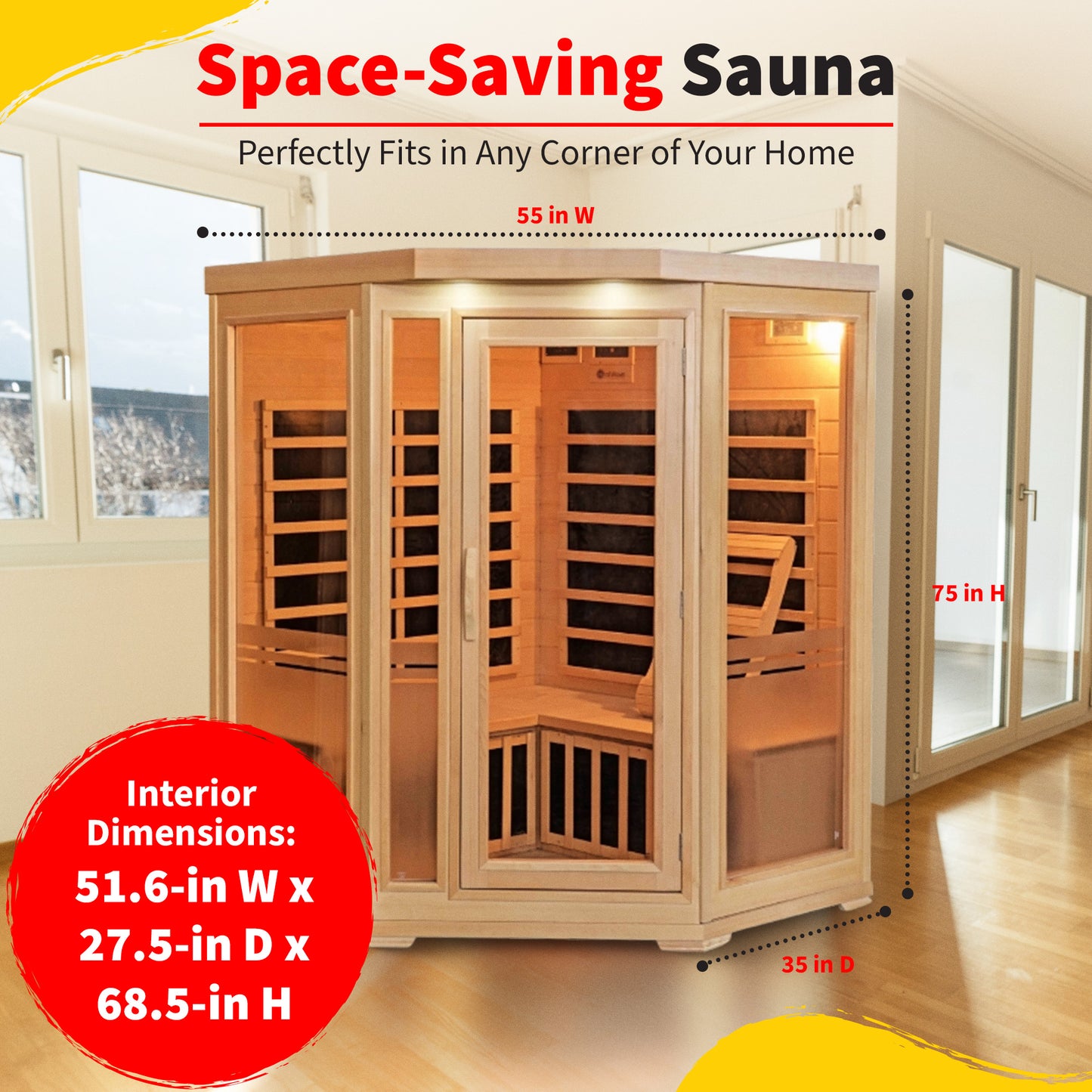 Sonoma 3-Person Infrared Corner Sauna