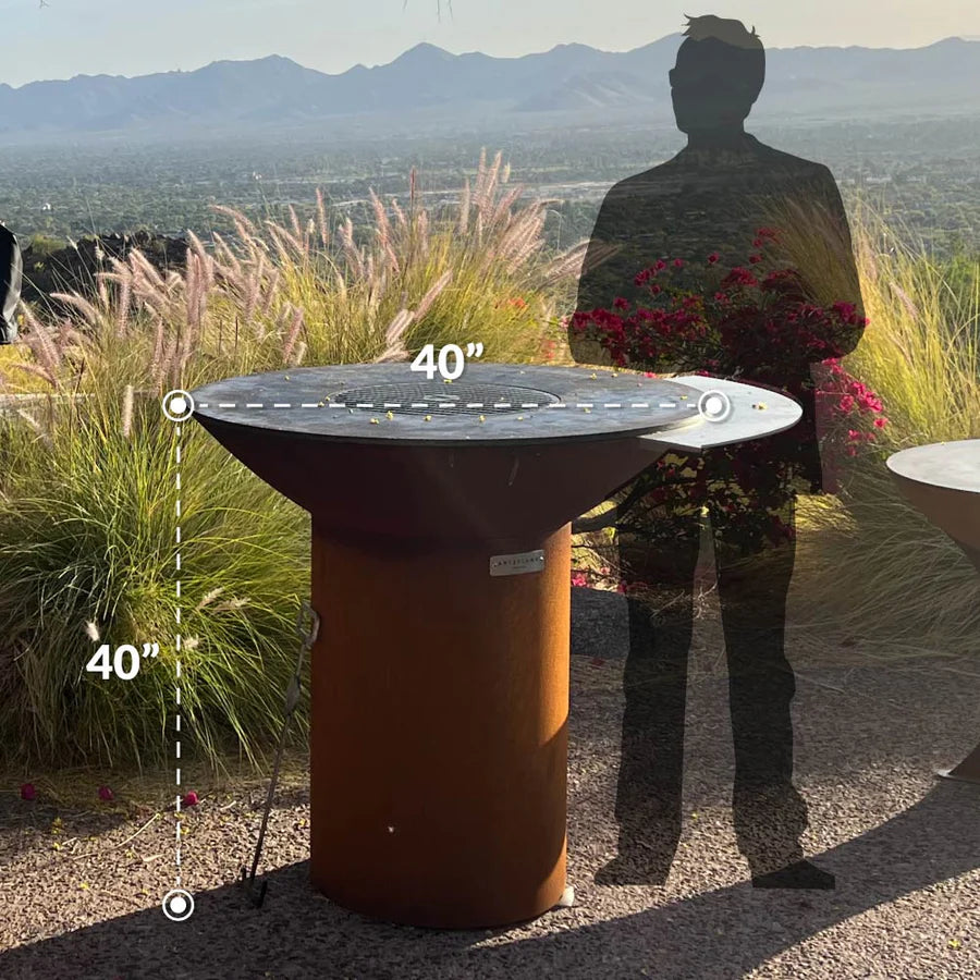 40″ — Storage Base Flat-Top Grill & Fire Bowl 

